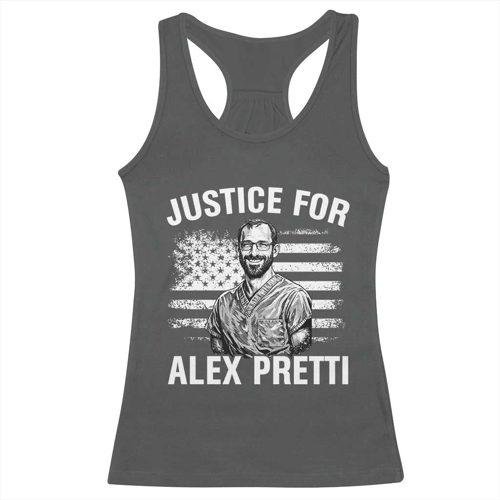 Justices for Alex Pretti Racerback Tank Top Resist Abolish ICE Protest