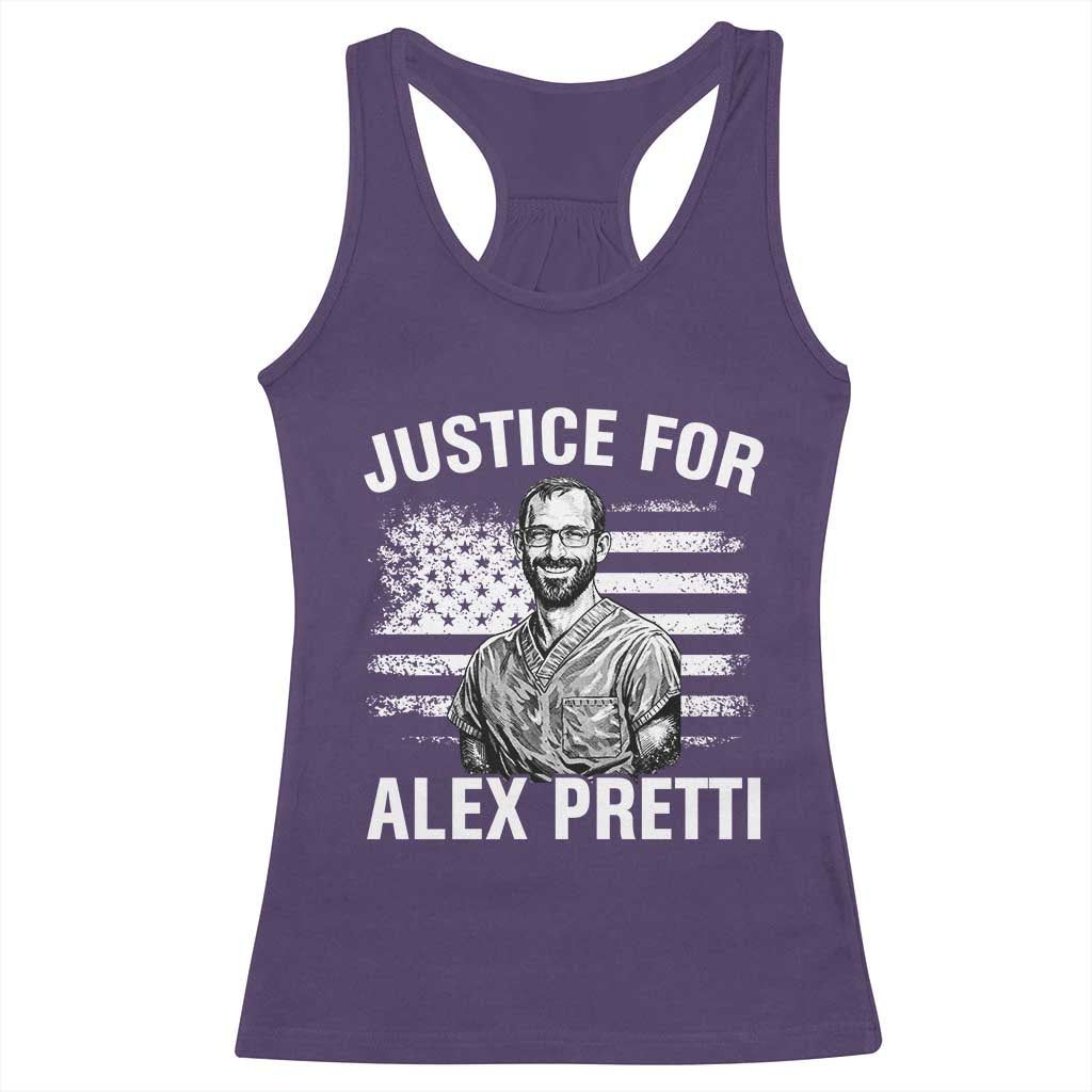 Justices for Alex Pretti Racerback Tank Top Resist Abolish ICE Protest