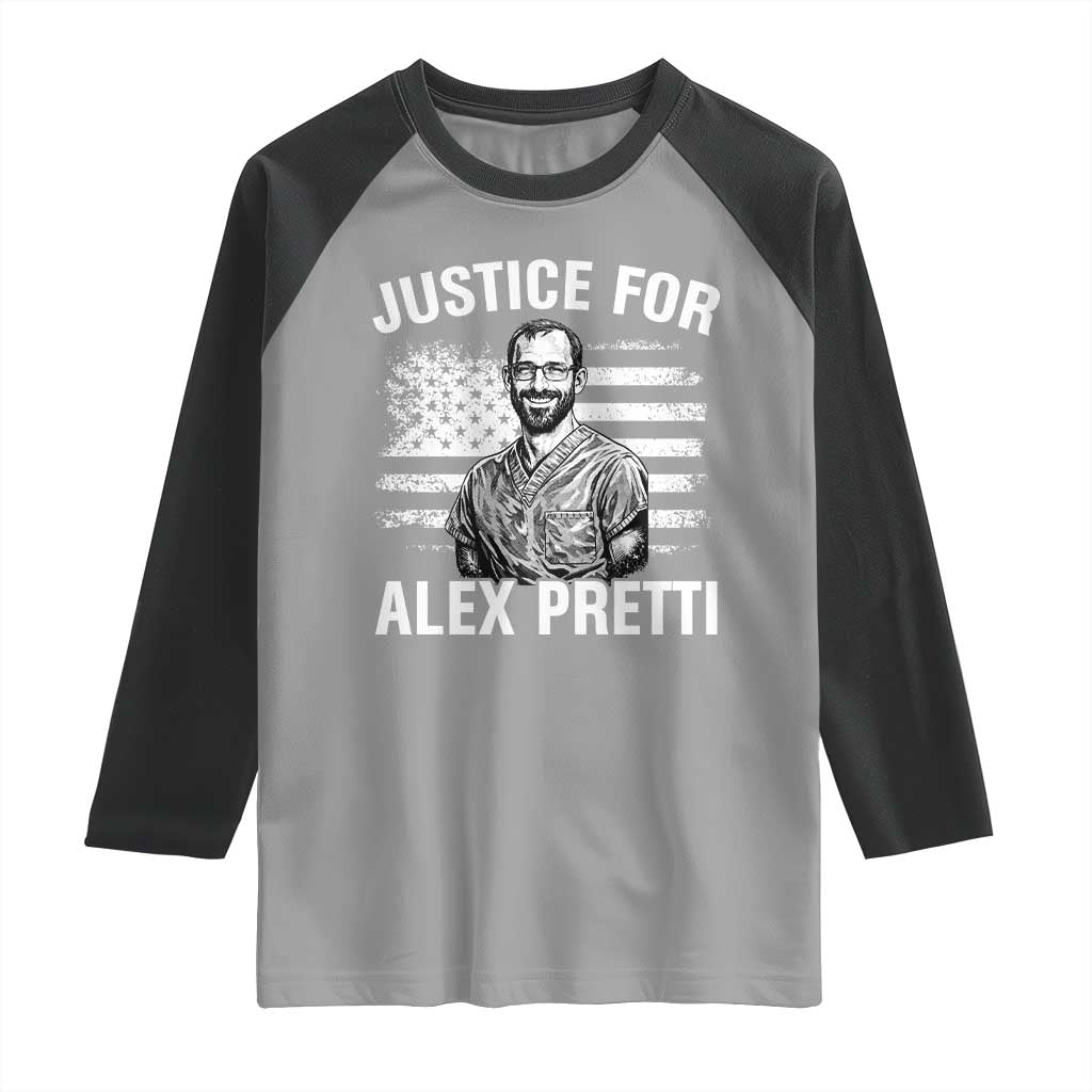 Justices for Alex Pretti Raglan Shirt Resist Abolish ICE Protest