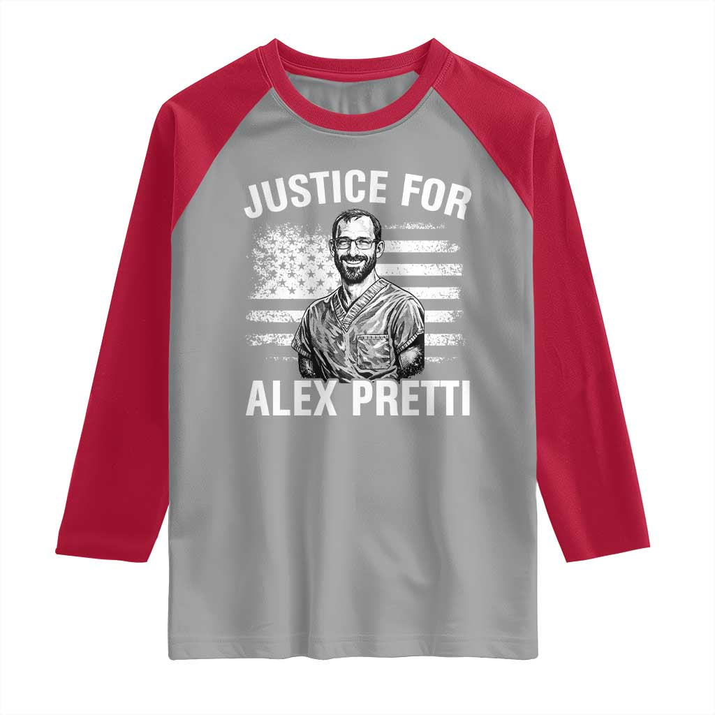Justices for Alex Pretti Raglan Shirt Resist Abolish ICE Protest