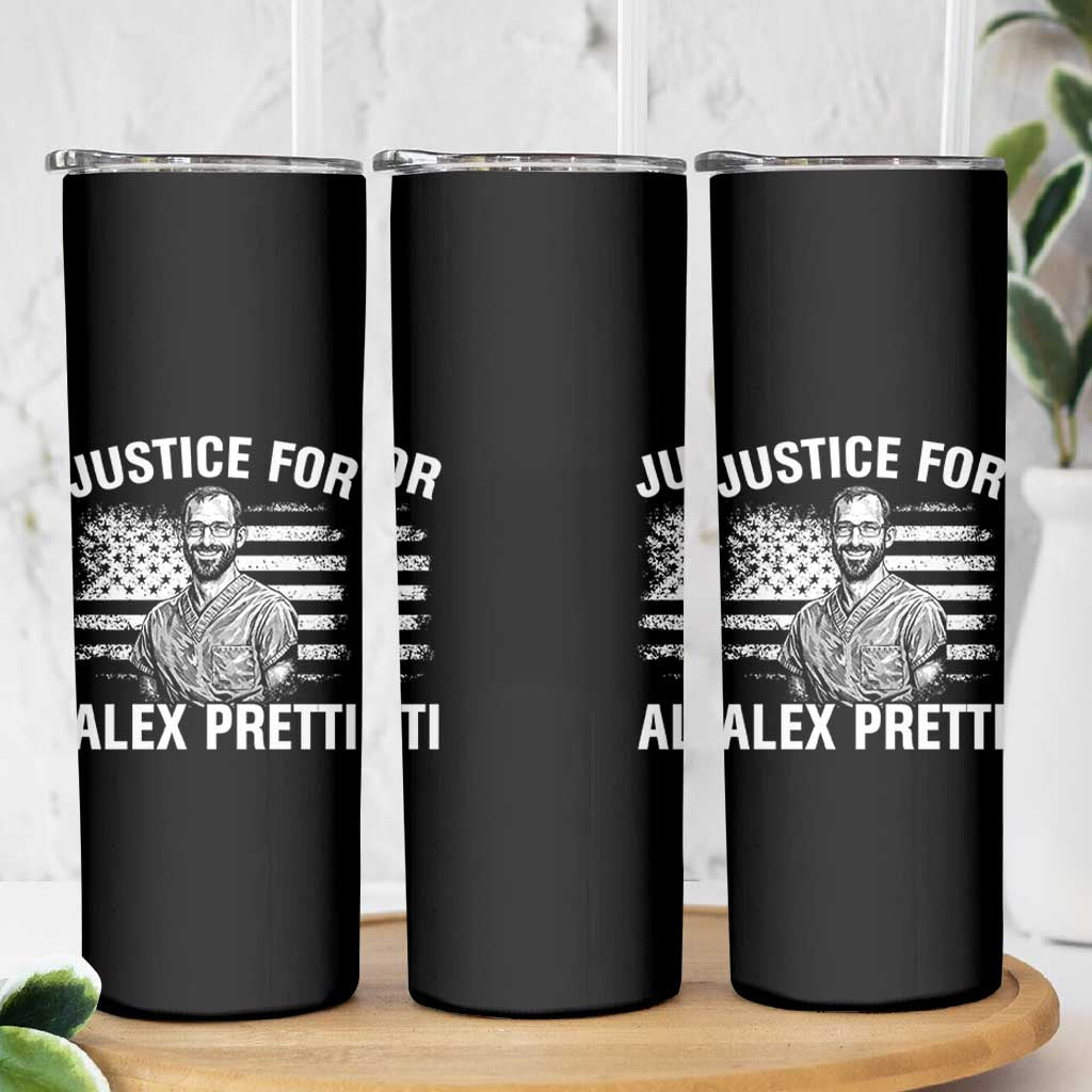 Justices for Alex Pretti Skinny Tumbler Resist Abolish ICE Protest