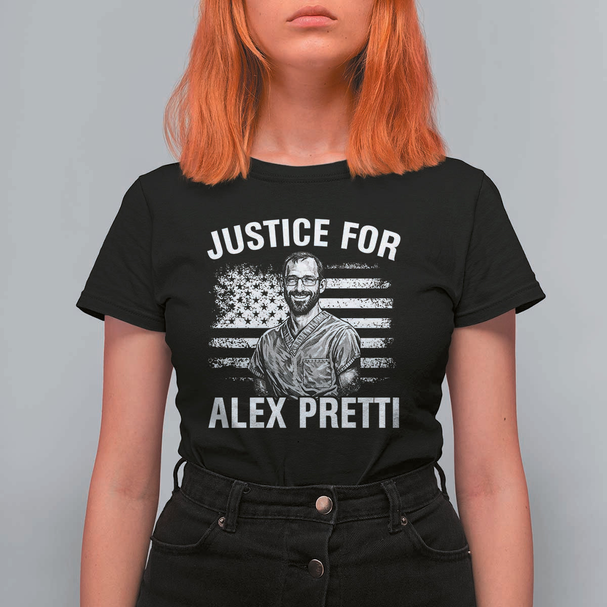 Justices for Alex Pretti T Shirt For Women Resist Abolish ICE Protest