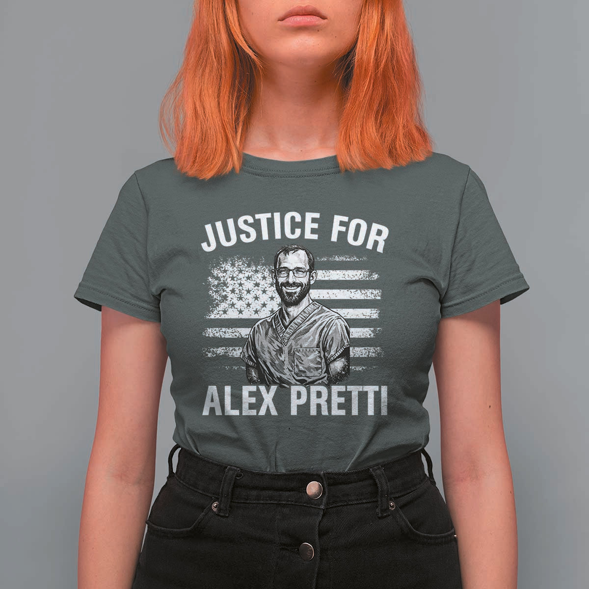 Justices for Alex Pretti T Shirt For Women Resist Abolish ICE Protest