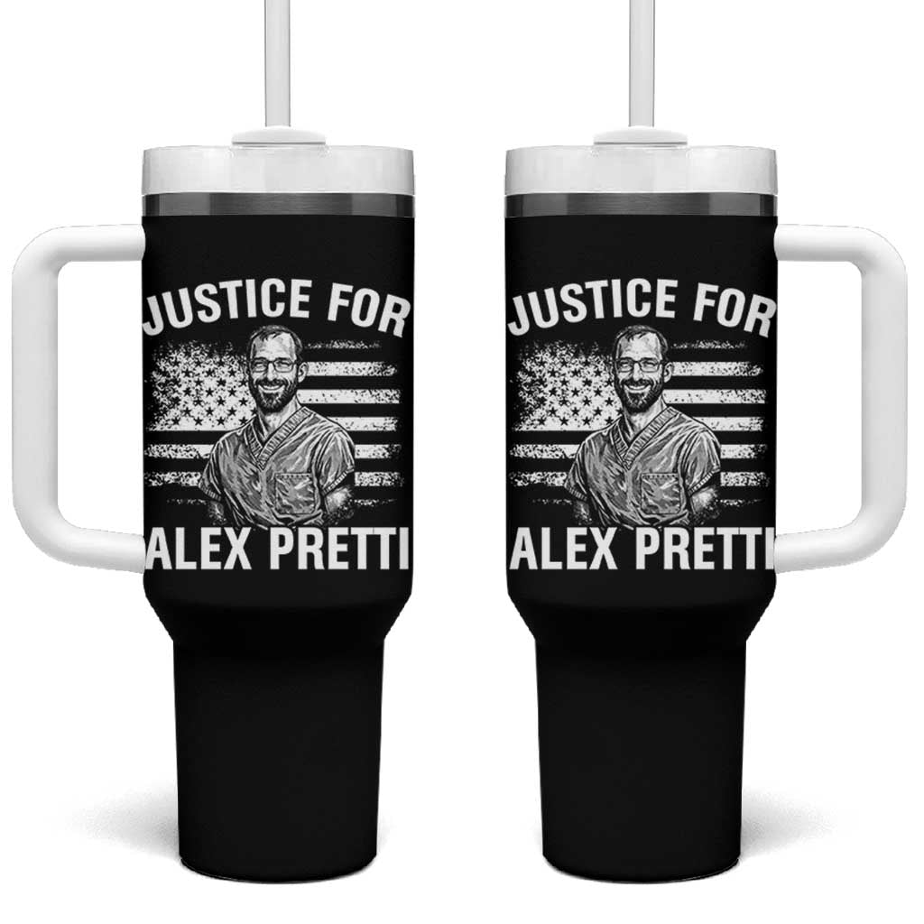 Justices for Alex Pretti Tumbler With Handle Resist Abolish ICE Protest