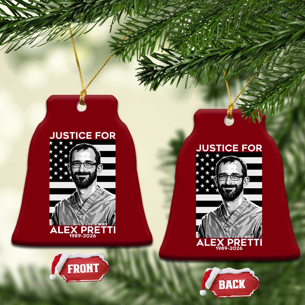 Justices for Alex Pretti Ceramic Ornament Resist ICE Immigration Deportation Protest Minnesota