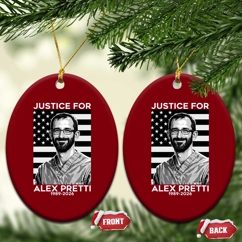 Justices for Alex Pretti Ceramic Ornament Resist ICE Immigration Deportation Protest Minnesota