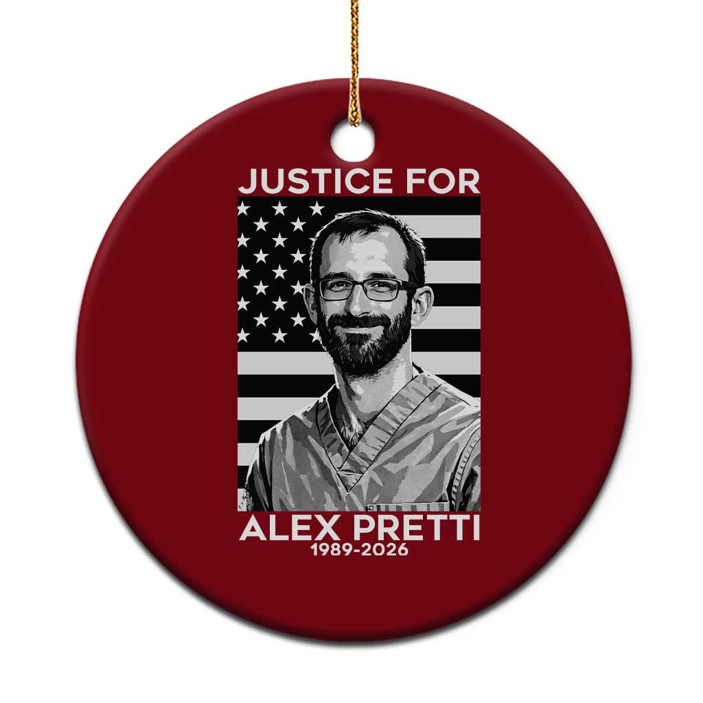 Justices for Alex Pretti Ceramic Ornament Resist ICE Immigration Deportation Protest Minnesota