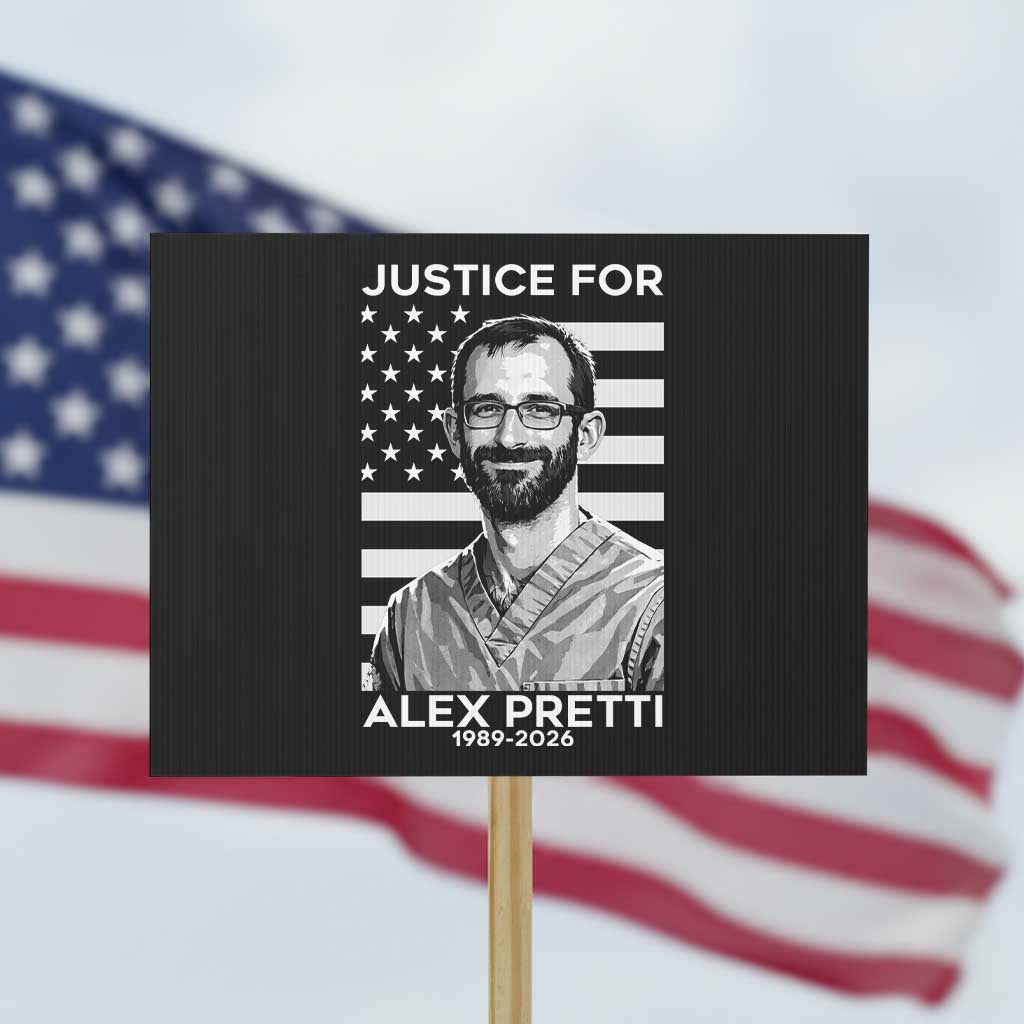 Justices for Alex Pretti Protest Sign Resist ICE Immigration Deportation Protest Minnesota