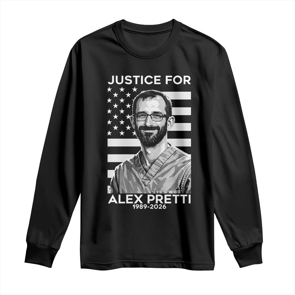 Justices for Alex Pretti Long Sleeve Shirt Resist ICE Immigration Deportation Protest Minnesota