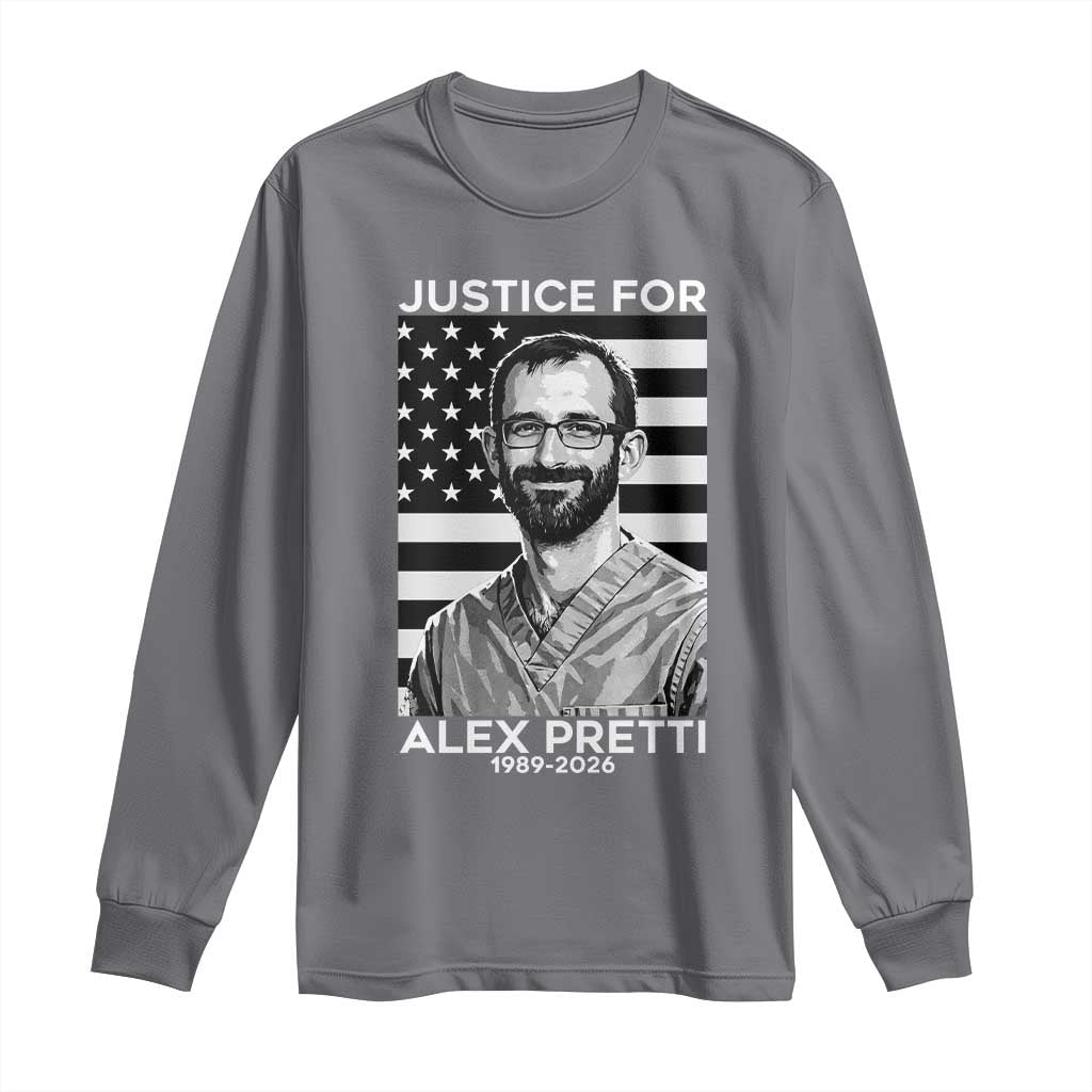 Justices for Alex Pretti Long Sleeve Shirt Resist ICE Immigration Deportation Protest Minnesota