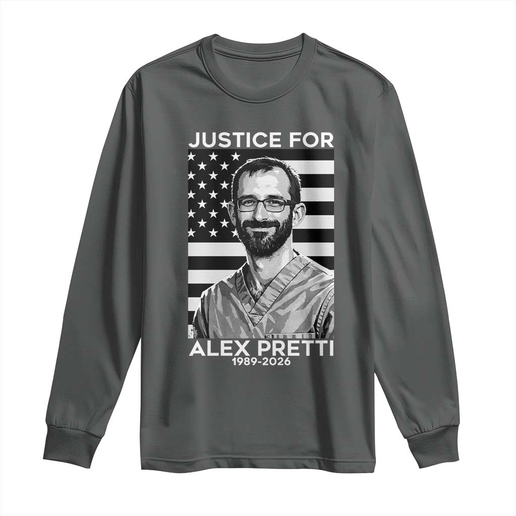 Justices for Alex Pretti Long Sleeve Shirt Resist ICE Immigration Deportation Protest Minnesota