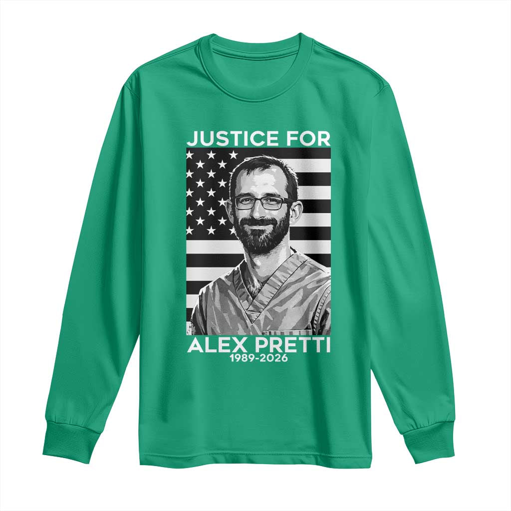 Justices for Alex Pretti Long Sleeve Shirt Resist ICE Immigration Deportation Protest Minnesota