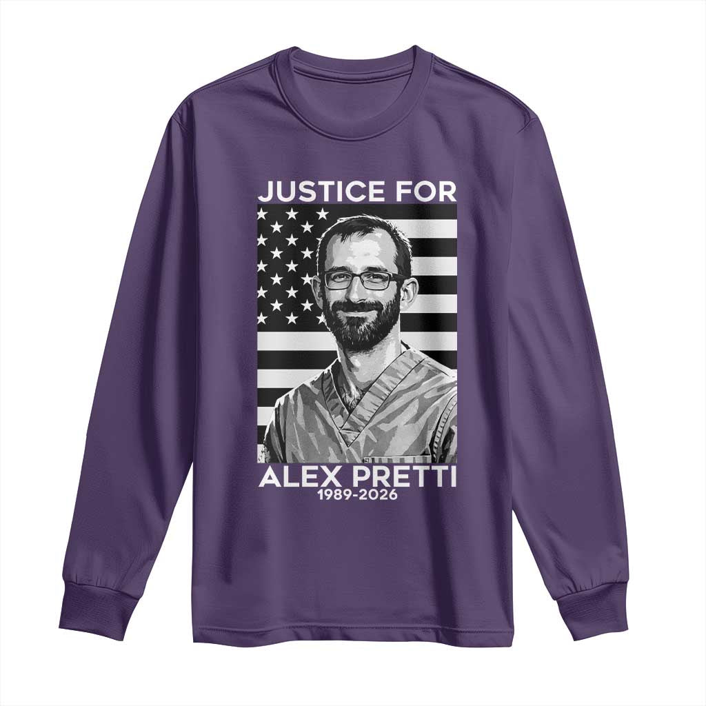Justices for Alex Pretti Long Sleeve Shirt Resist ICE Immigration Deportation Protest Minnesota
