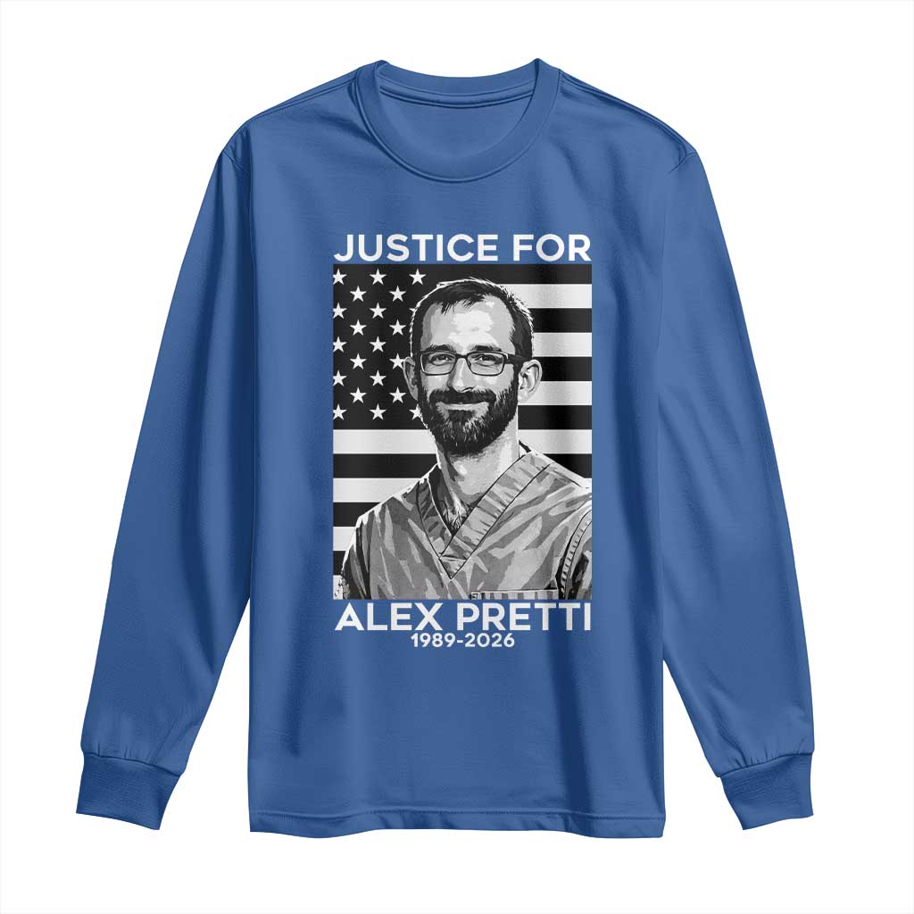 Justices for Alex Pretti Long Sleeve Shirt Resist ICE Immigration Deportation Protest Minnesota