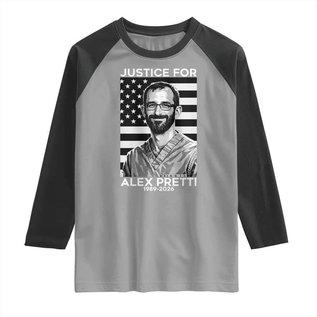Justices for Alex Pretti Raglan Shirt Resist ICE Immigration Deportation Protest Minnesota