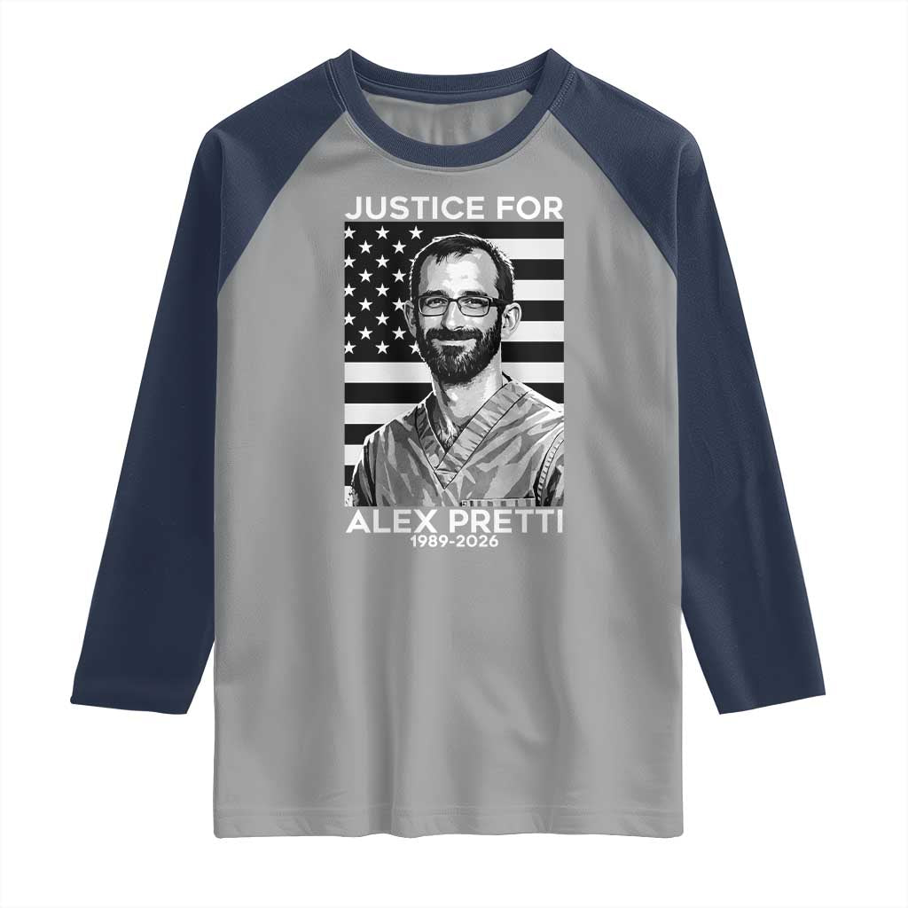 Justices for Alex Pretti Raglan Shirt Resist ICE Immigration Deportation Protest Minnesota
