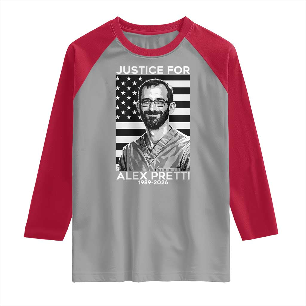 Justices for Alex Pretti Raglan Shirt Resist ICE Immigration Deportation Protest Minnesota