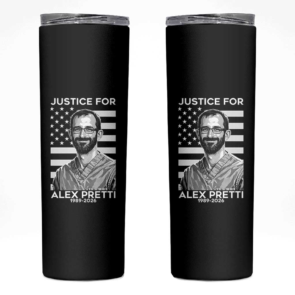 Justices for Alex Pretti Skinny Tumbler Resist ICE Immigration Deportation Protest Minnesota