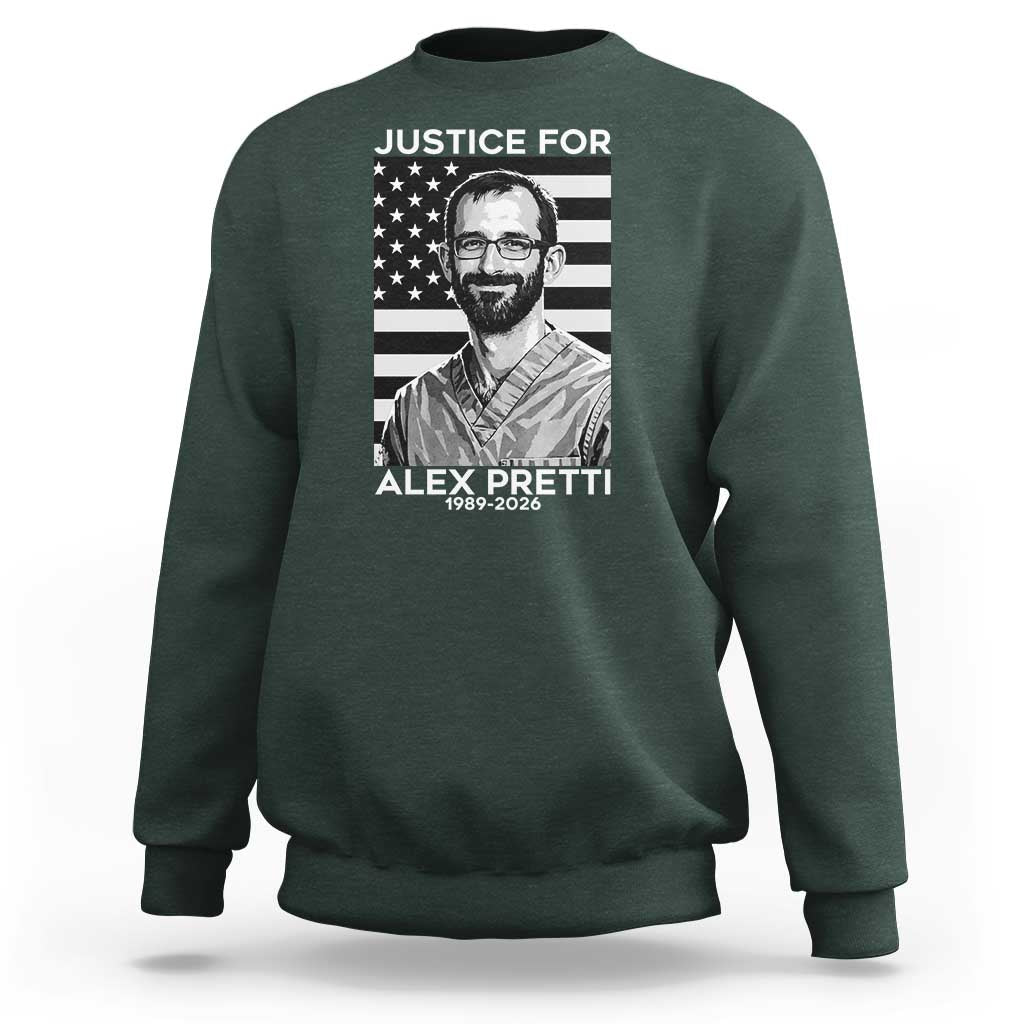 Justices for Alex Pretti Sweatshirt Resist ICE Immigration Deportation Protest Minnesota