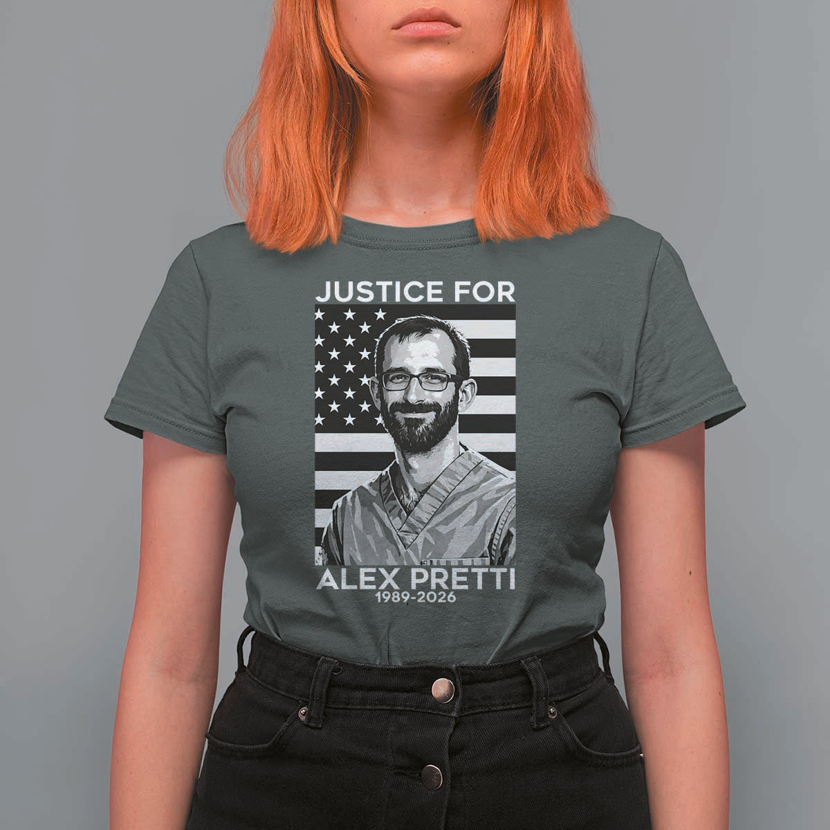 Justices for Alex Pretti T Shirt For Women Resist ICE Immigration Deportation Protest Minnesota