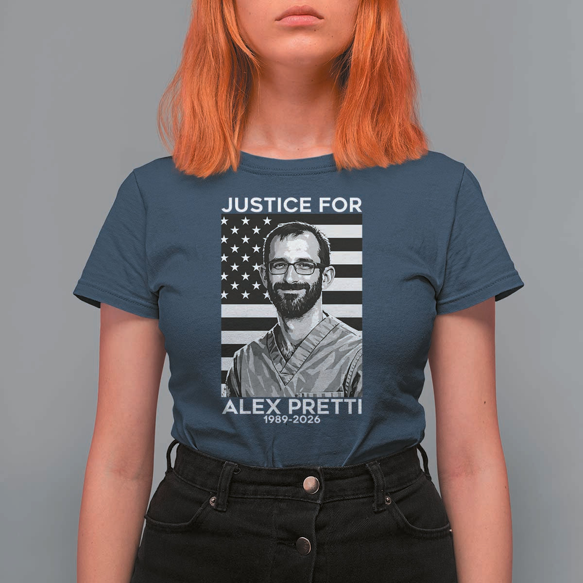 Justices for Alex Pretti T Shirt For Women Resist ICE Immigration Deportation Protest Minnesota