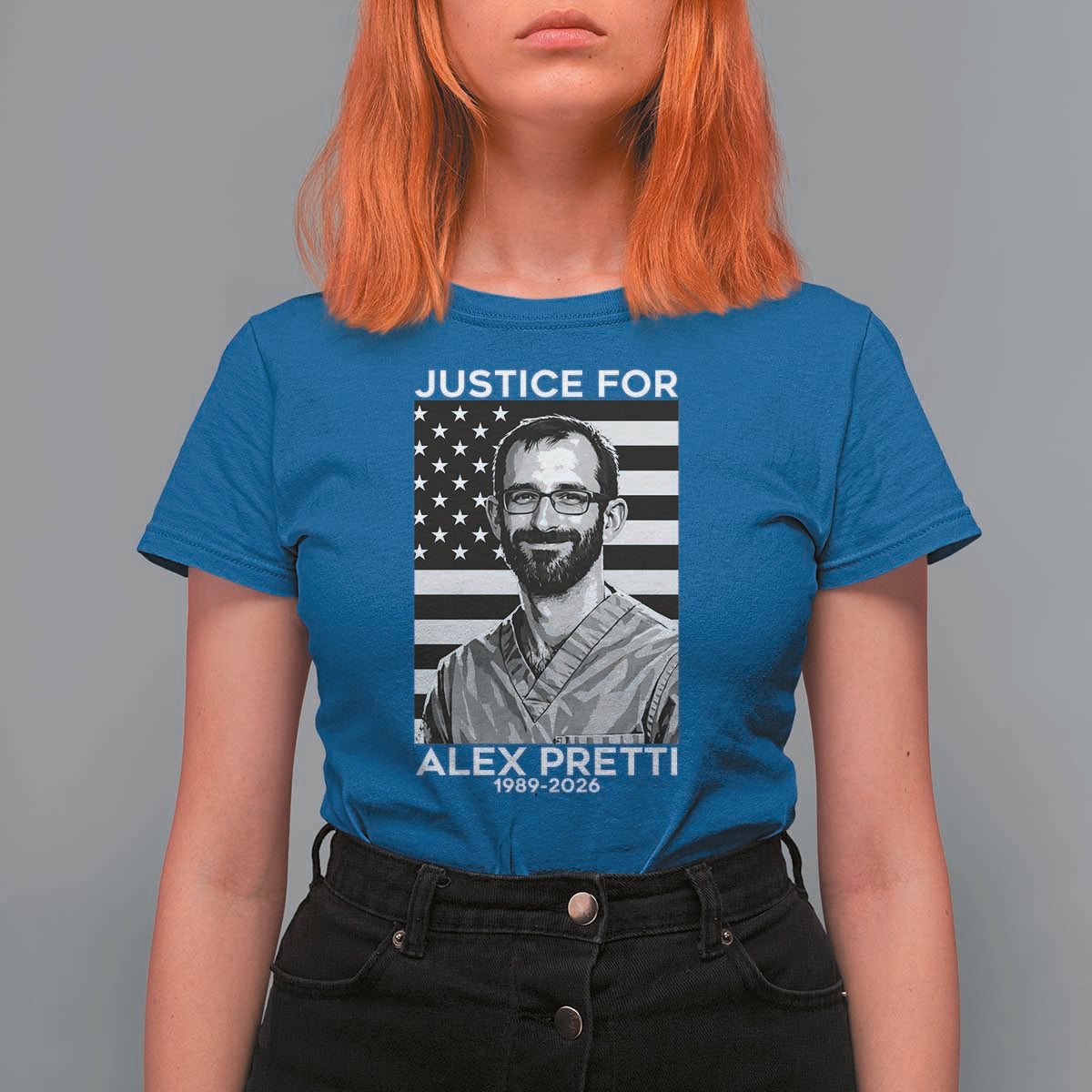 Justices for Alex Pretti T Shirt For Women Resist ICE Immigration Deportation Protest Minnesota
