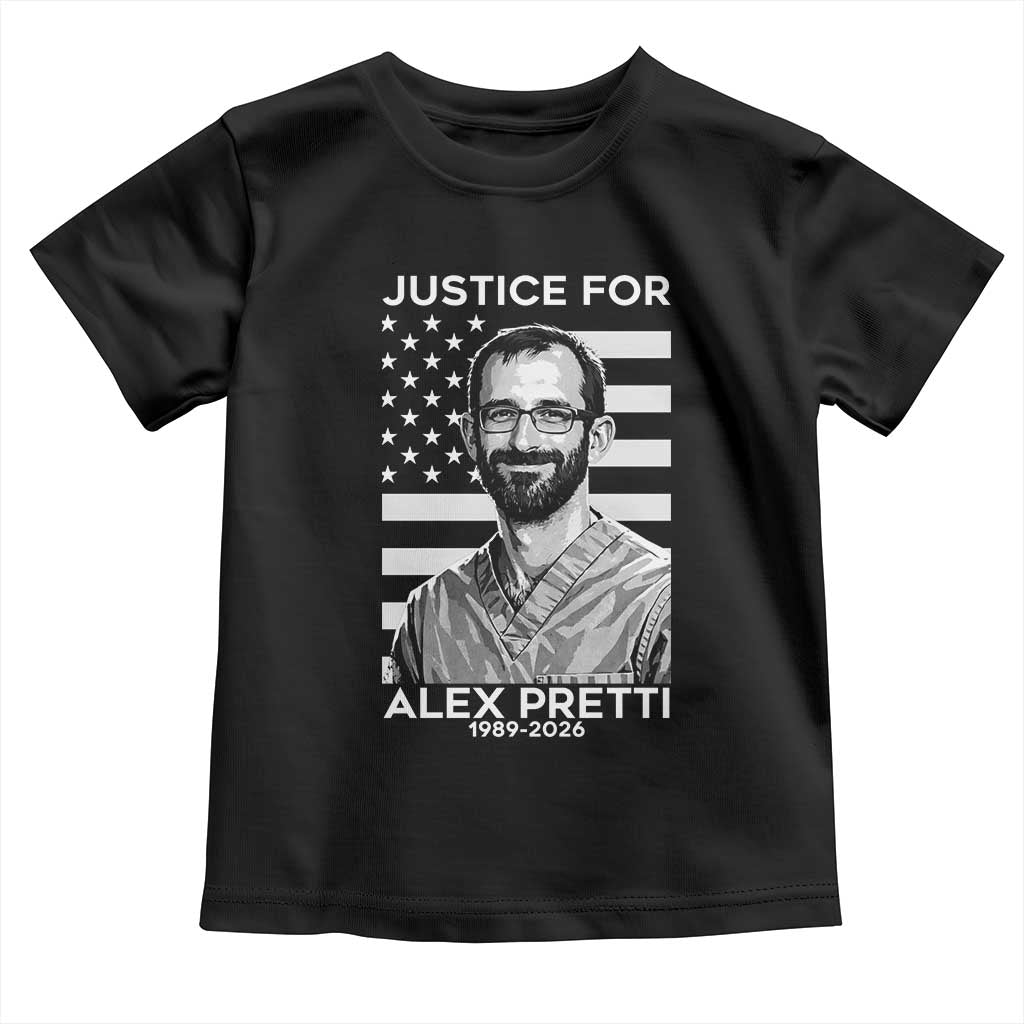 Justices for Alex Pretti Toddler T Shirt Resist ICE Immigration Deportation Protest Minnesota