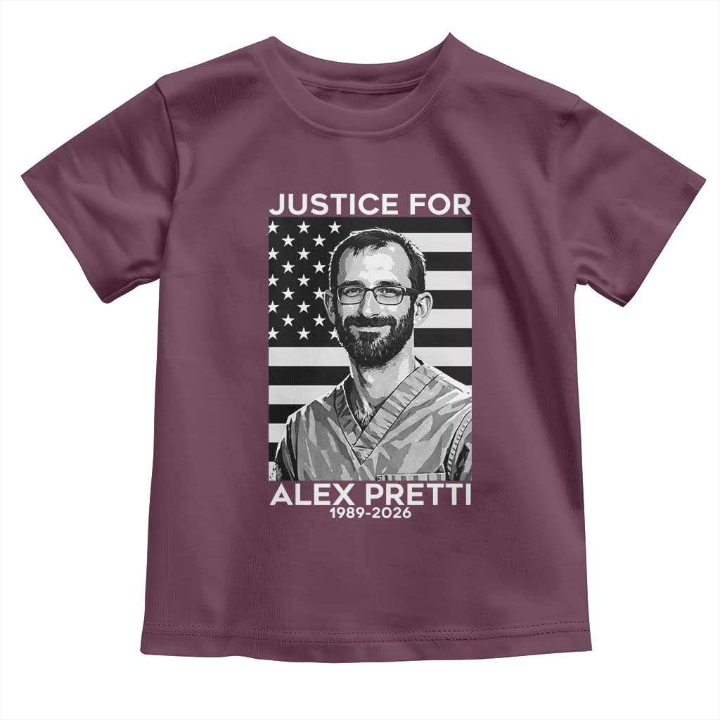 Justices for Alex Pretti Toddler T Shirt Resist ICE Immigration Deportation Protest Minnesota