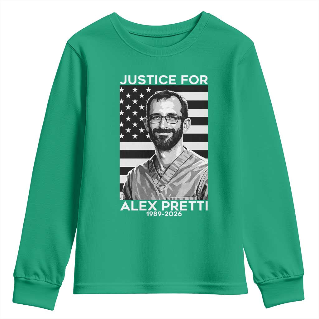 Justices for Alex Pretti Youth Sweatshirt Resist ICE Immigration Deportation Protest Minnesota
