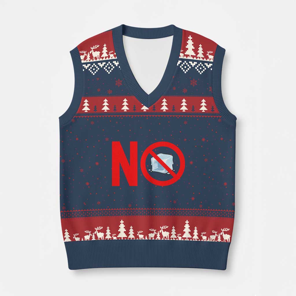 Anti ICE V-Neck Knit Sweater Vest No ICE Protest Symbol Anti Immigration Enforcement