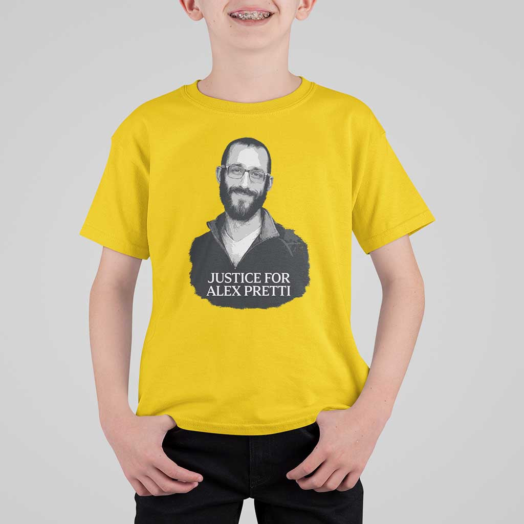 Justices for Alex Pretti T Shirt For Kid Anti ICE Immigration Protest Human Rights