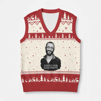 Justices for Alex Pretti V-Neck Knit Sweater Vest Anti ICE Immigration Protest Human Rights