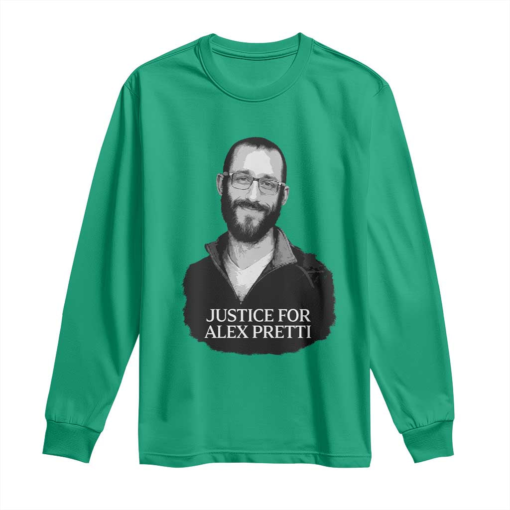 Justices for Alex Pretti Long Sleeve Shirt Anti ICE Immigration Protest Human Rights