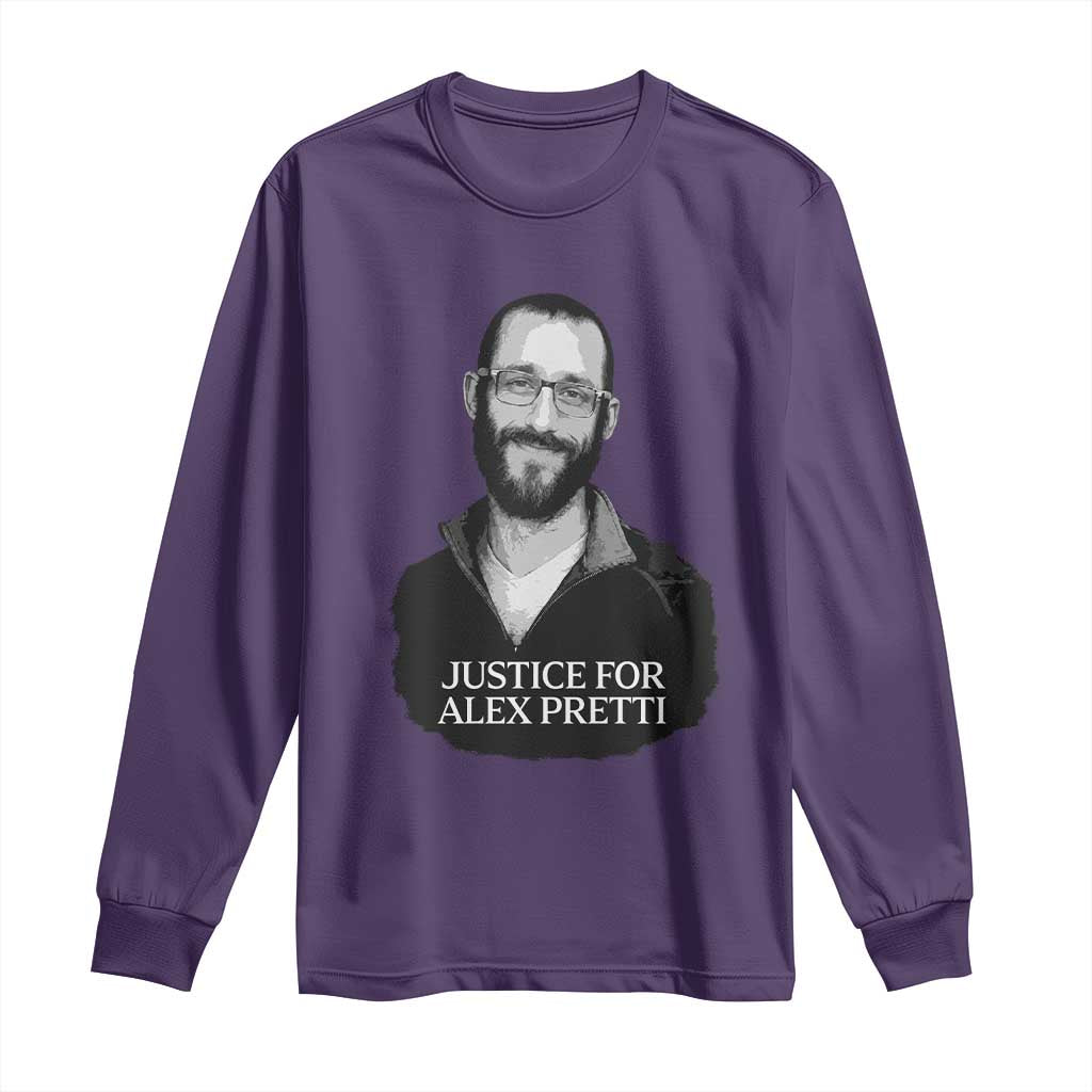 Justices for Alex Pretti Long Sleeve Shirt Anti ICE Immigration Protest Human Rights
