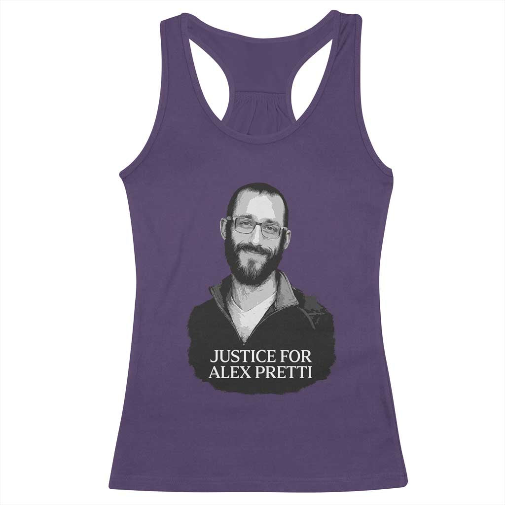 Justices for Alex Pretti Racerback Tank Top Anti ICE Immigration Protest Human Rights