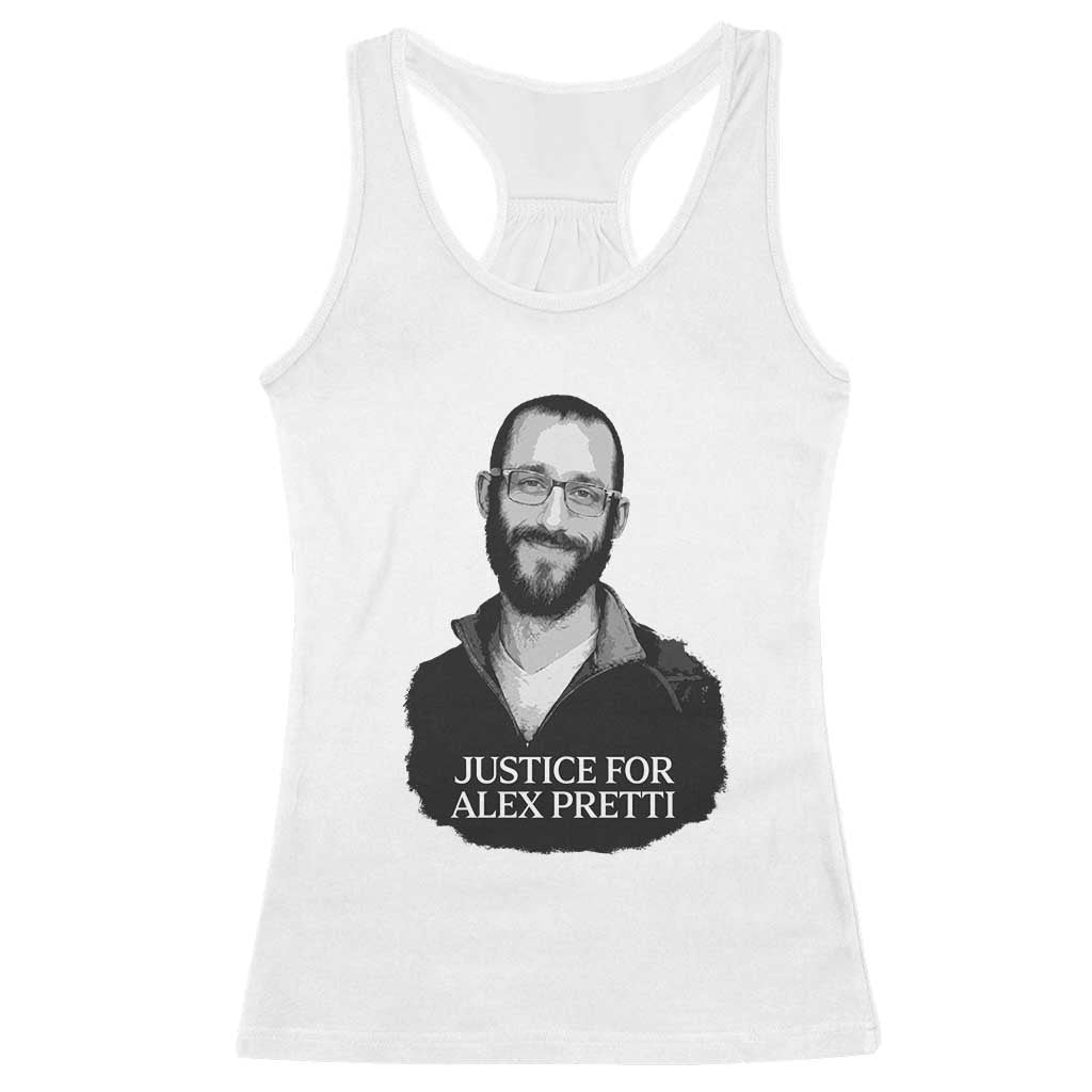 Justices for Alex Pretti Racerback Tank Top Anti ICE Immigration Protest Human Rights
