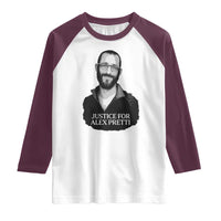 Justices for Alex Pretti Raglan Shirt Anti ICE Immigration Protest Human Rights