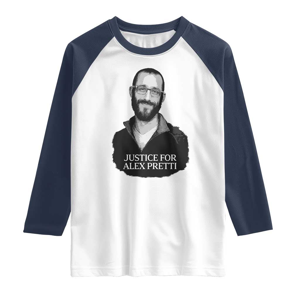 Justices for Alex Pretti Raglan Shirt Anti ICE Immigration Protest Human Rights