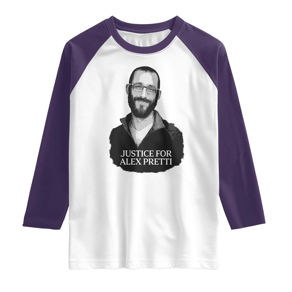 Justices for Alex Pretti Raglan Shirt Anti ICE Immigration Protest Human Rights