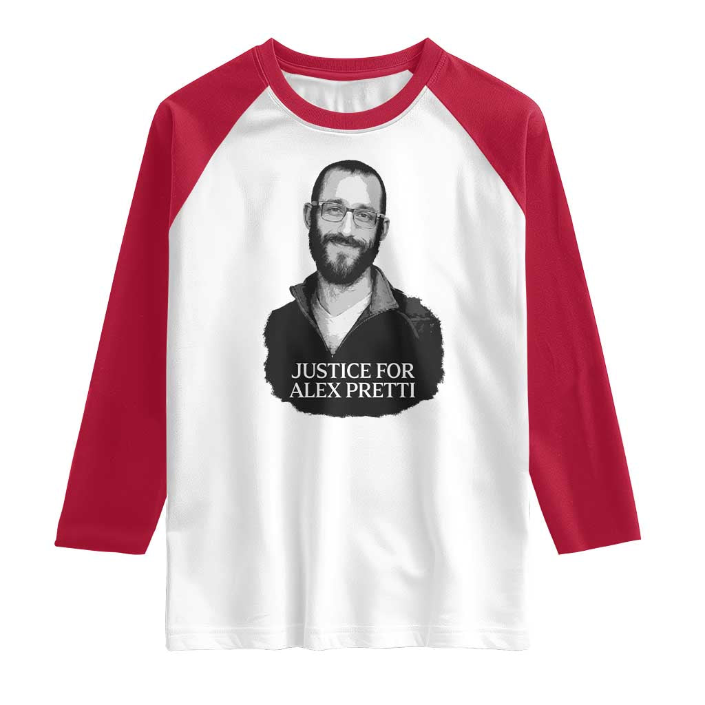 Justices for Alex Pretti Raglan Shirt Anti ICE Immigration Protest Human Rights