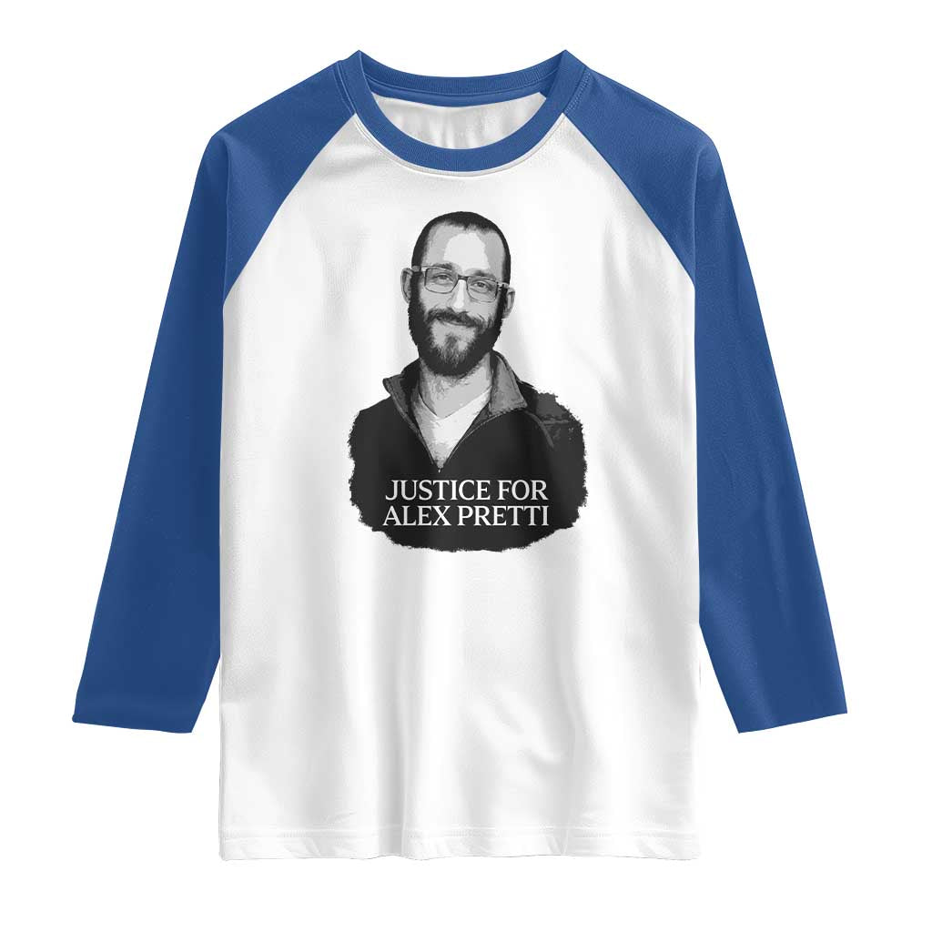 Justices for Alex Pretti Raglan Shirt Anti ICE Immigration Protest Human Rights