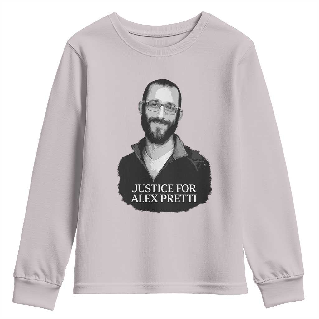 Justices for Alex Pretti Youth Sweatshirt Anti ICE Immigration Protest Human Rights