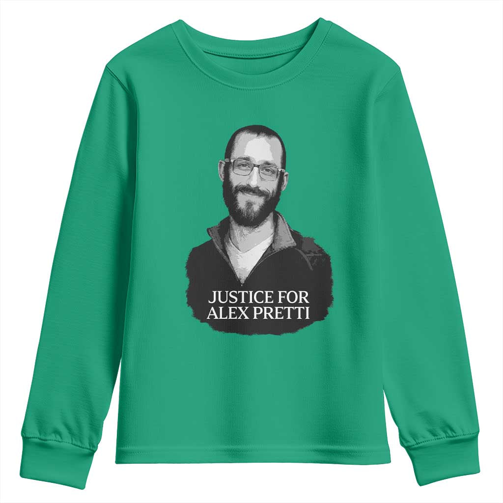Justices for Alex Pretti Youth Sweatshirt Anti ICE Immigration Protest Human Rights