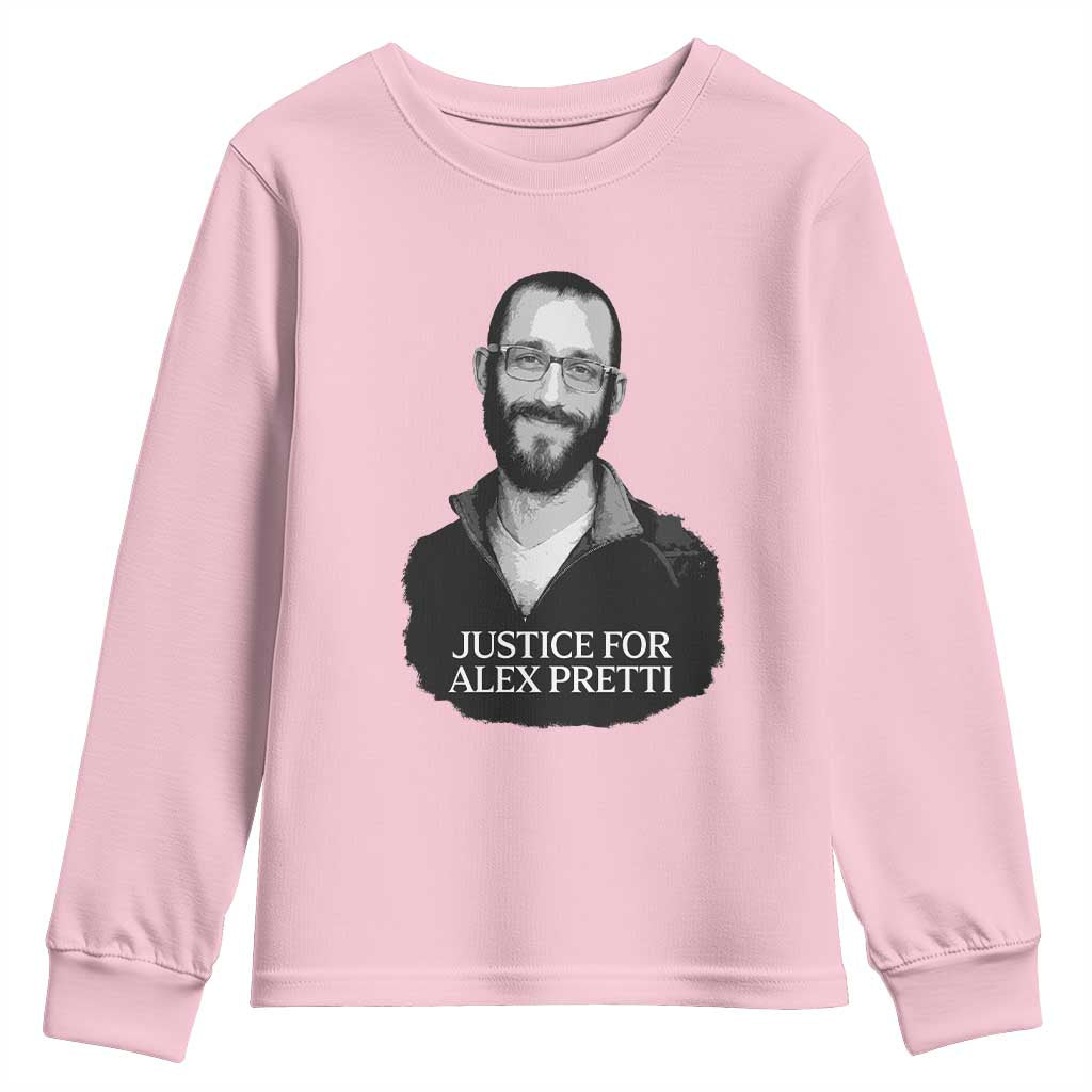 Justices for Alex Pretti Youth Sweatshirt Anti ICE Immigration Protest Human Rights