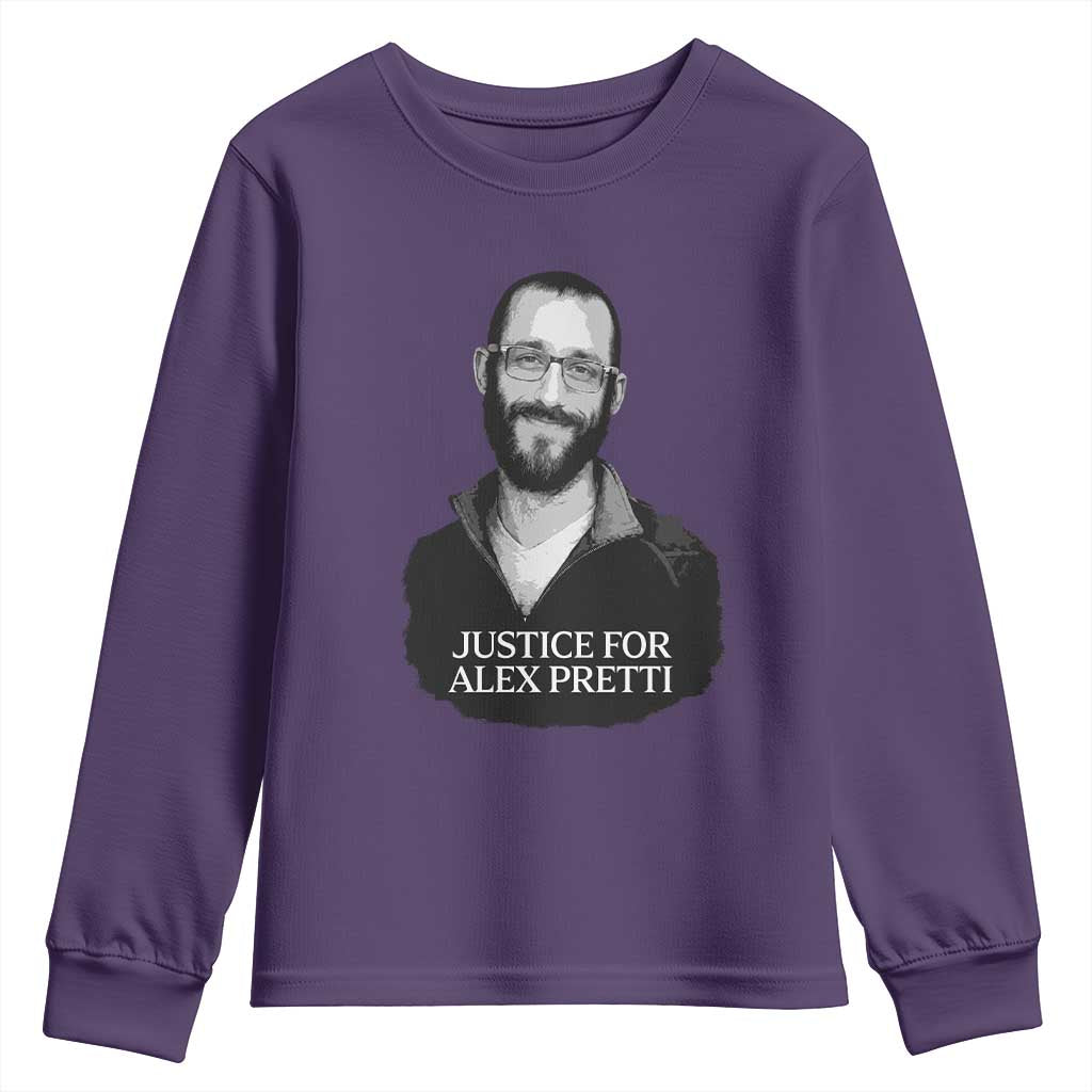 Justices for Alex Pretti Youth Sweatshirt Anti ICE Immigration Protest Human Rights
