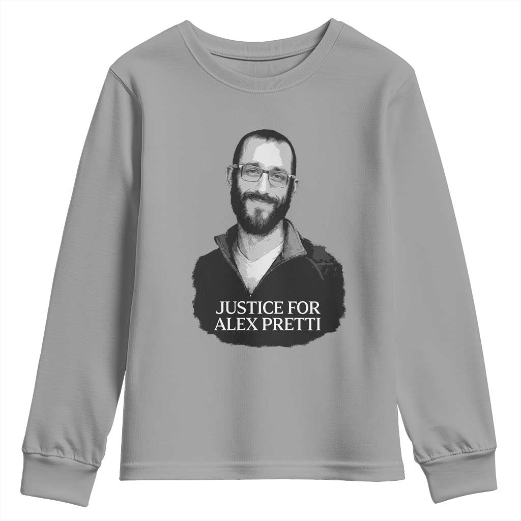 Justices for Alex Pretti Youth Sweatshirt Anti ICE Immigration Protest Human Rights