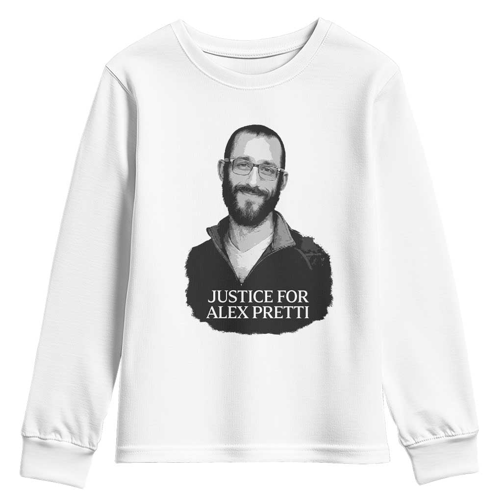 Justices for Alex Pretti Youth Sweatshirt Anti ICE Immigration Protest Human Rights