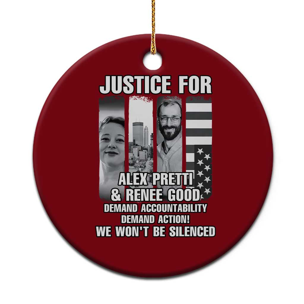Justice for Alex and Renee Ceramic Ornament Anti ICE Immigration Protest Human Rights