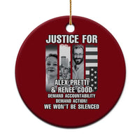 Justice for Alex and Renee Ceramic Ornament Anti ICE Immigration Protest Human Rights