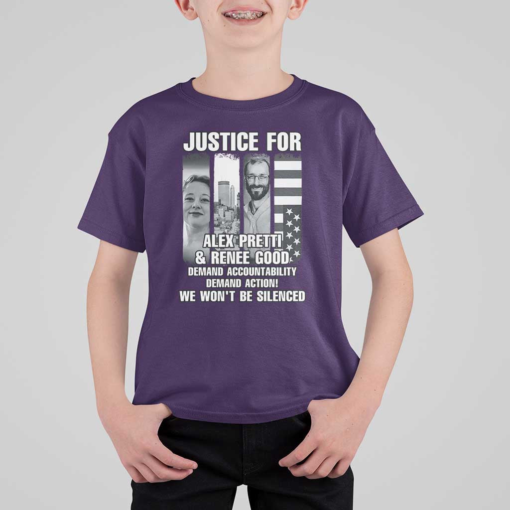 Justice for Alex and Renee T Shirt For Kid Anti ICE Immigration Protest Human Rights